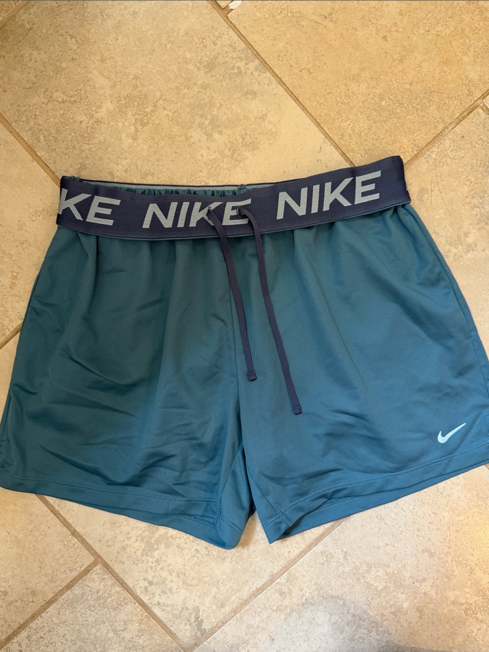 Nike Teal Green Athletic Shorts with Logo Waistband
